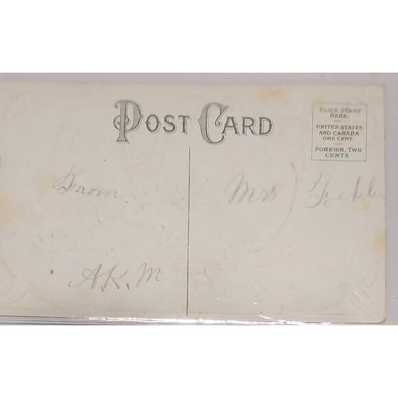 Lot Of Four Vintage Antique Embossed Postcards Flowers Birthday Mirrors - Picture 8 of 9